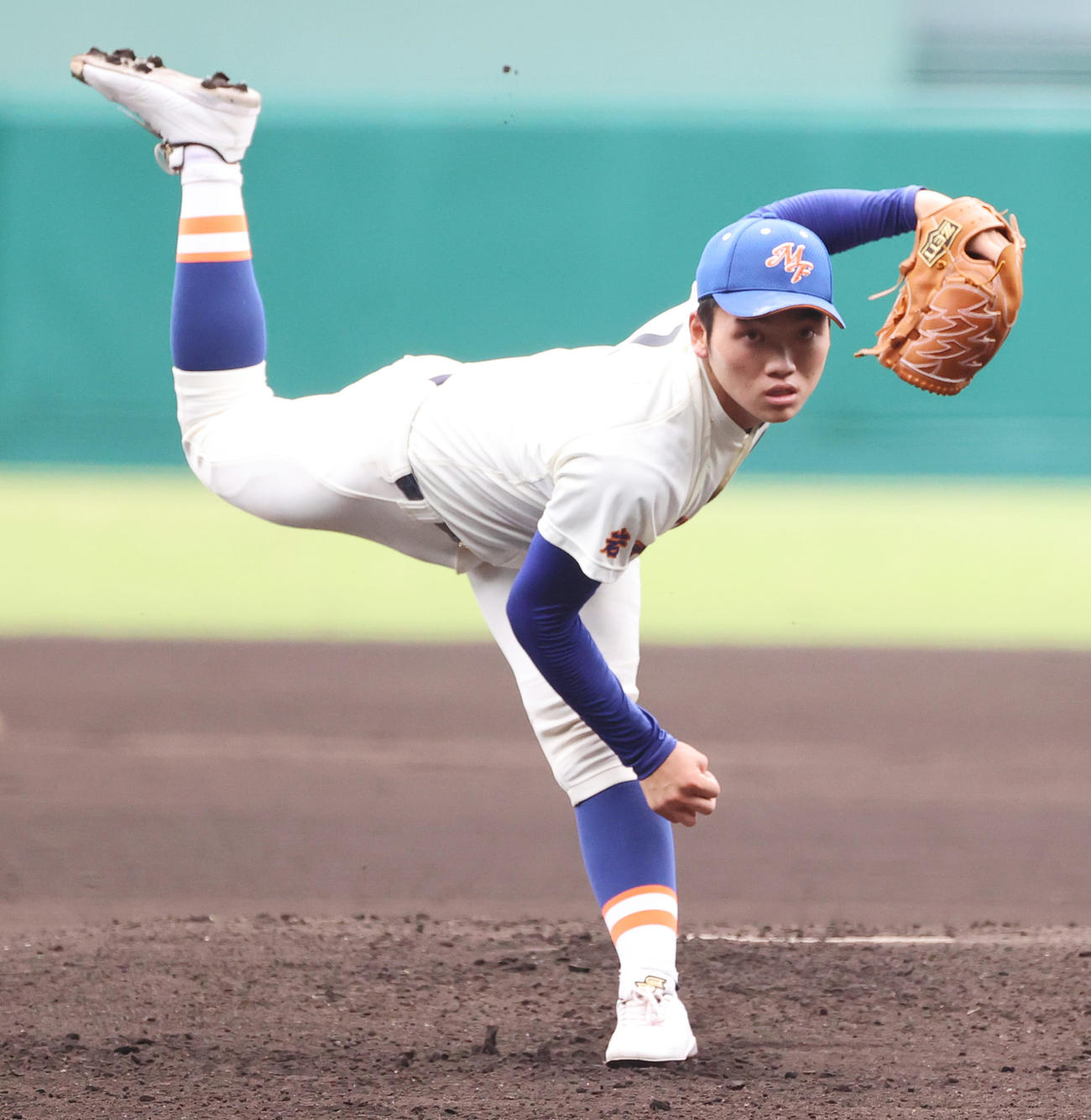 沖縄尚学対盛岡大付　盛岡大付先発の渡辺（撮影・清水貴仁）