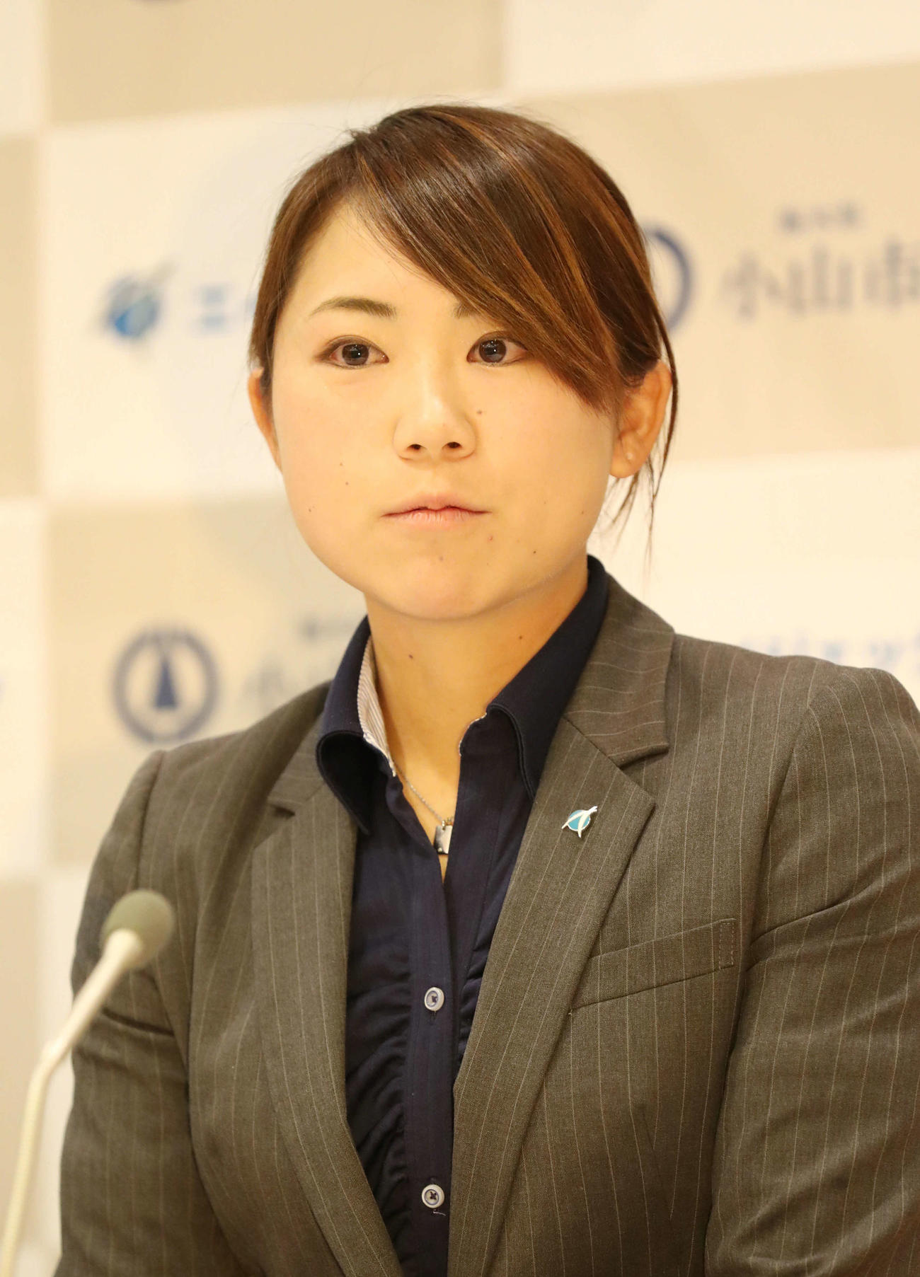19年、エイジェック女子硬式野球部の入団会見に出席した吉田えり選手兼コーチ