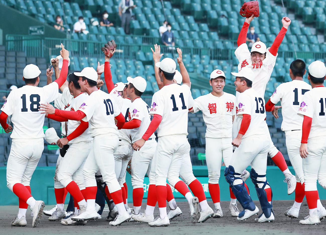 智弁学園を破り夏の甲子園を制した智弁和歌山（2021年8月29日撮影）