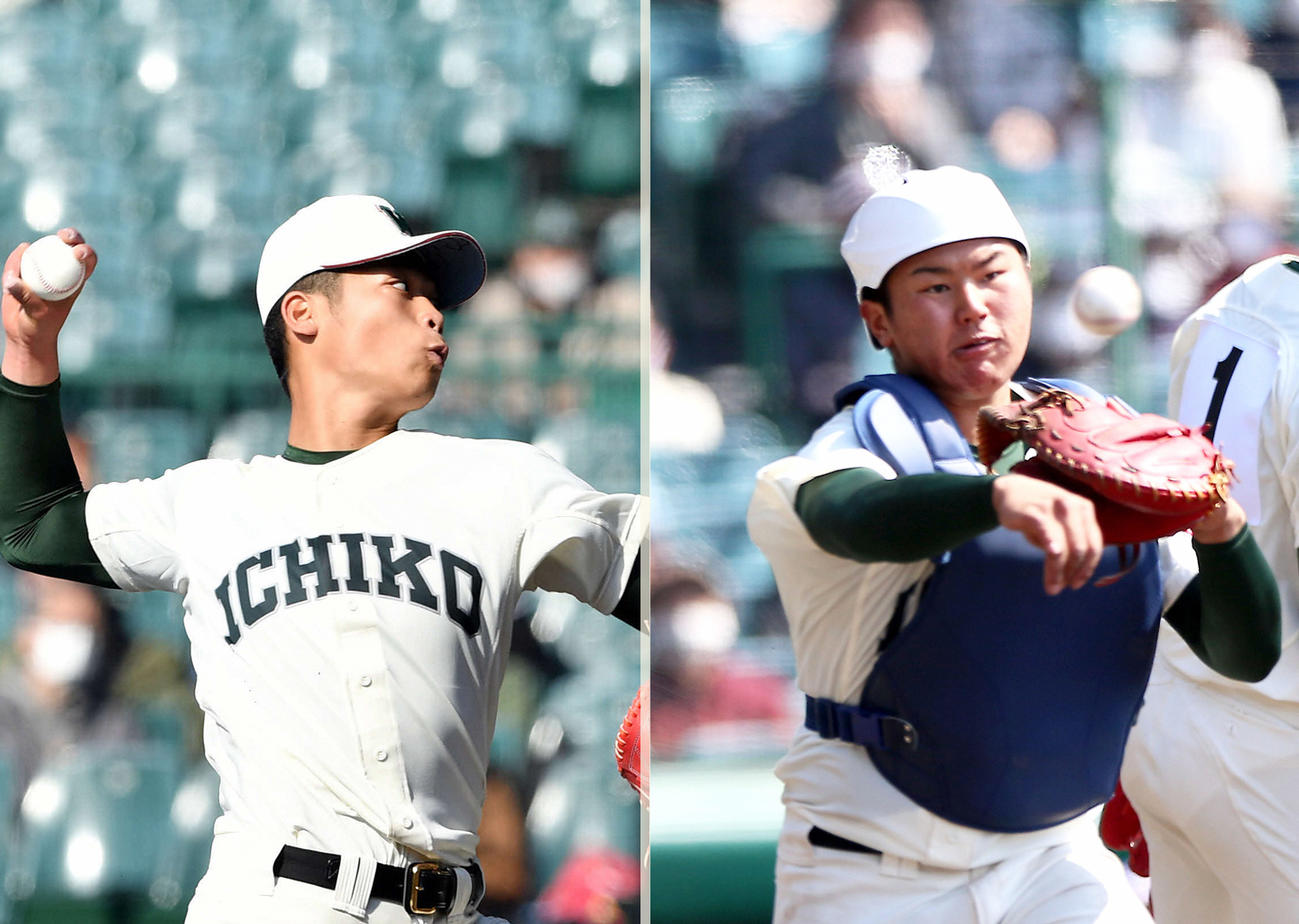 市和歌山・小園健太（左）と松川虎生