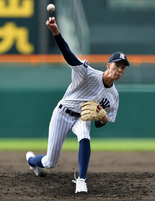 今春センバツに出場した八戸西・福島（3月22日撮影・滝沢徹郎）