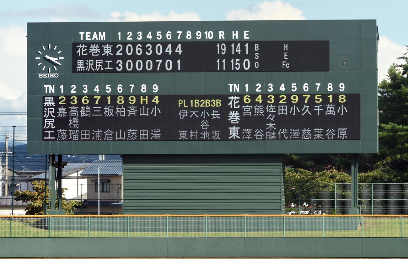 乱打戦を示すスコアボード