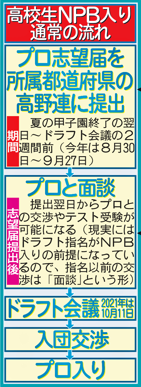 高校生NPB入り通常の流れ