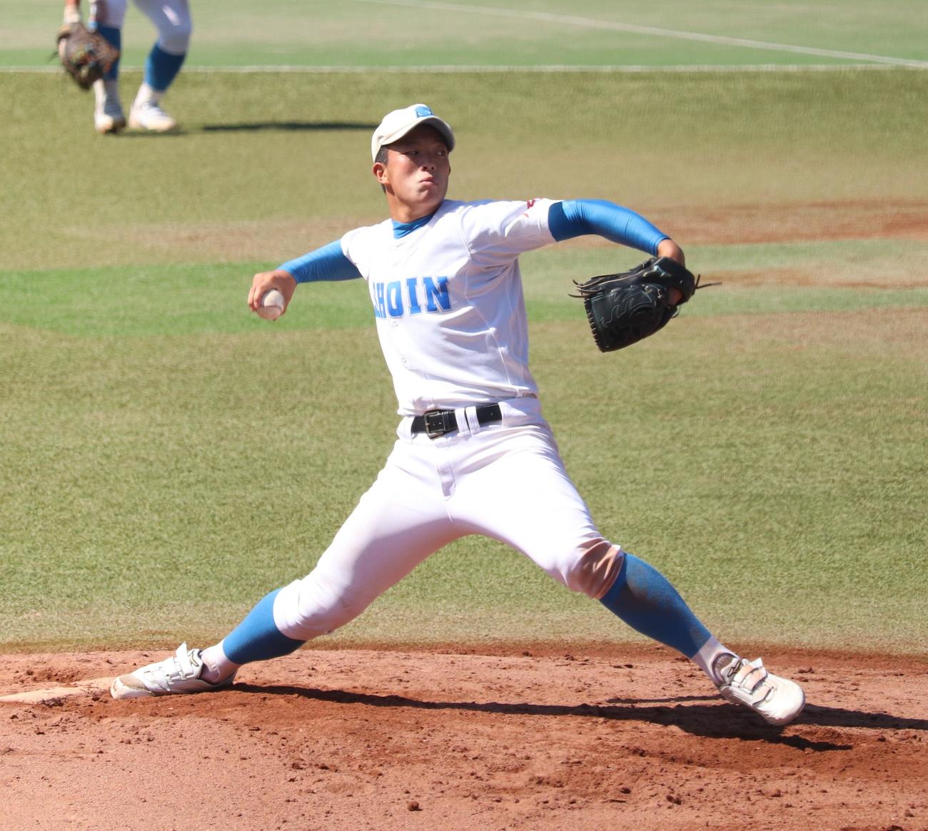八千代松陰－木更津総合　力投する八千代松陰・森陽生投手（撮影・阿部泰斉）