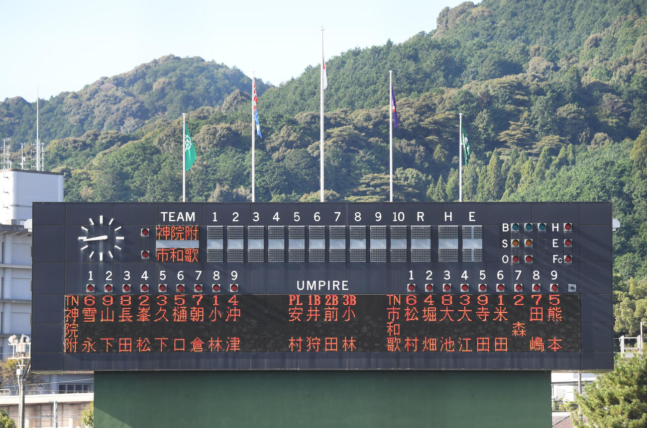 神戸学院大付対市和歌山　両校スタメン（撮影・滝沢美穂子）