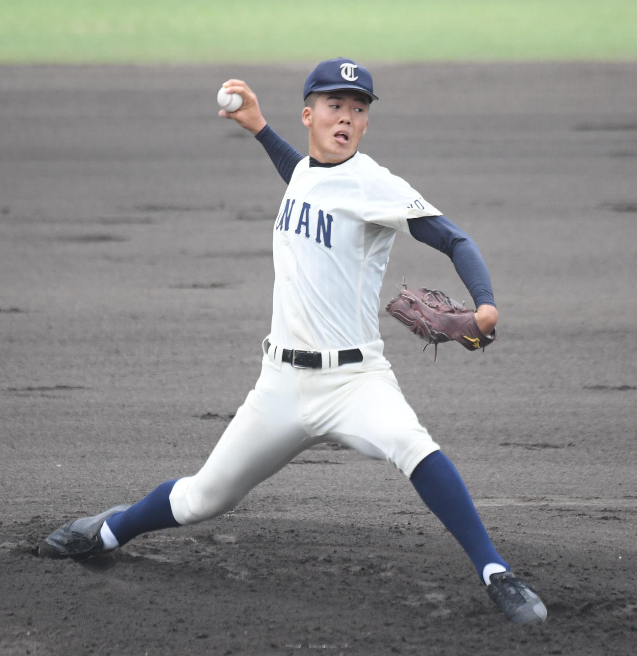 塔南対大阪桐蔭　塔南先発の野原元気（撮影・滝沢美穂子）