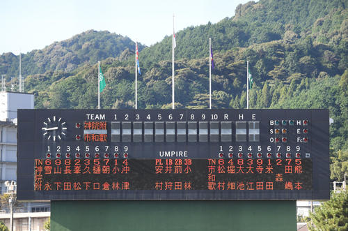 神戸学院大付対市和歌山 両校スタメン(撮影・滝沢美穂子)