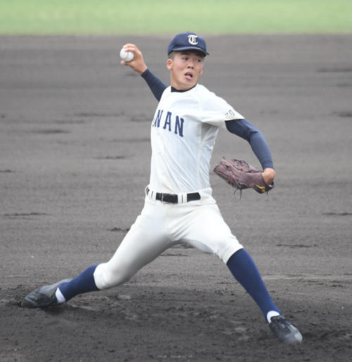 塔南対大阪桐蔭 塔南先発の野原元気(撮影・滝沢美穂子)