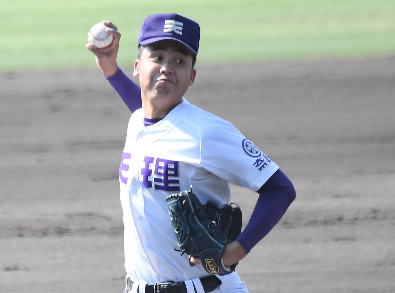天理対滋賀学園　天理先発の南沢佑音（撮影・滝沢美穂子）