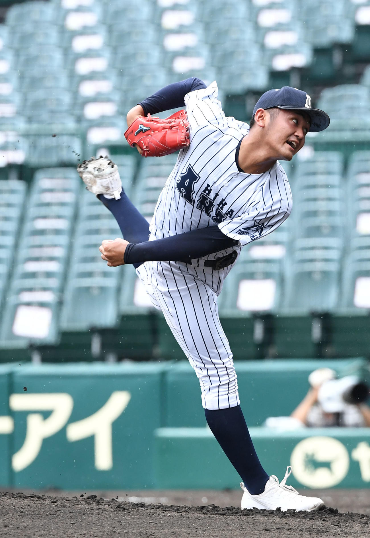 阿南光対沖縄尚学　力投する阿南光・森山（2021年8月16日撮影）