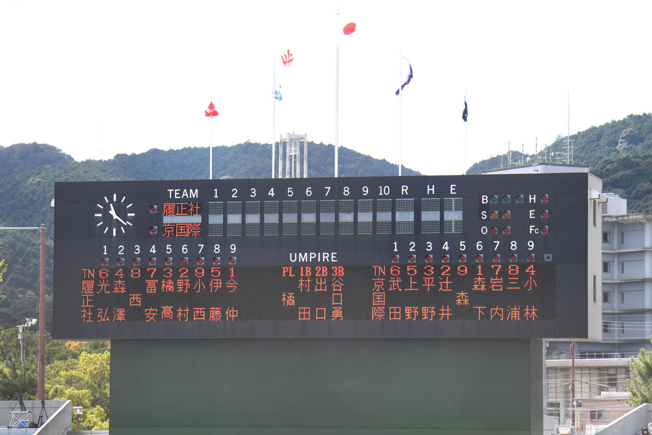 履正社対京都国際　両校スタメン（撮影・滝沢美穂子）