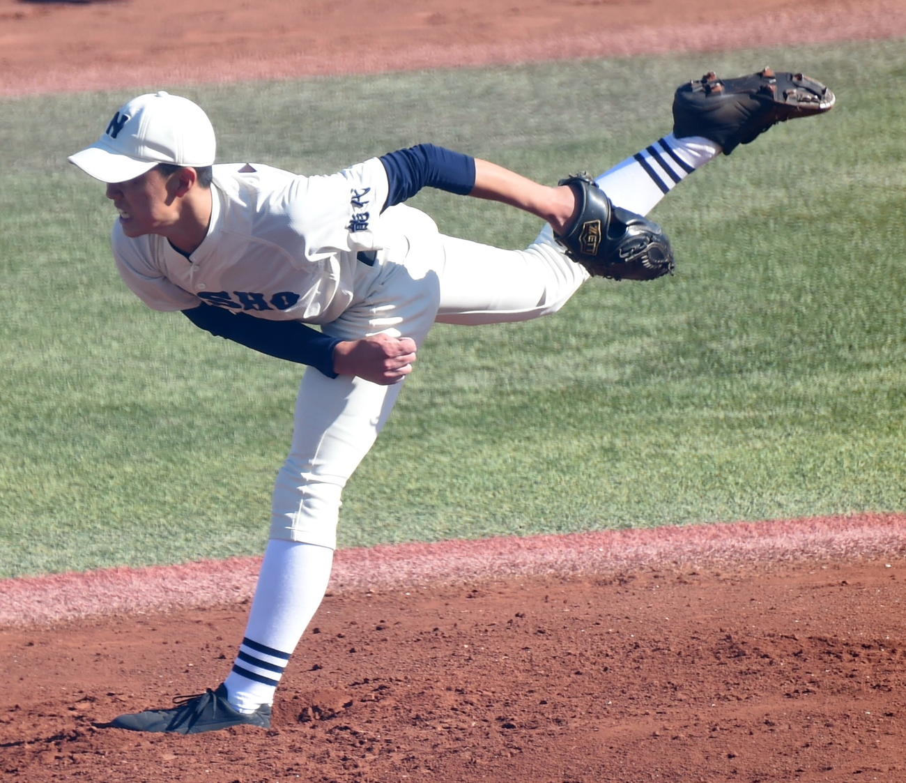 聖光学院対能代松陽　先発した能代松陽・三浦（撮影・山田愛斗）