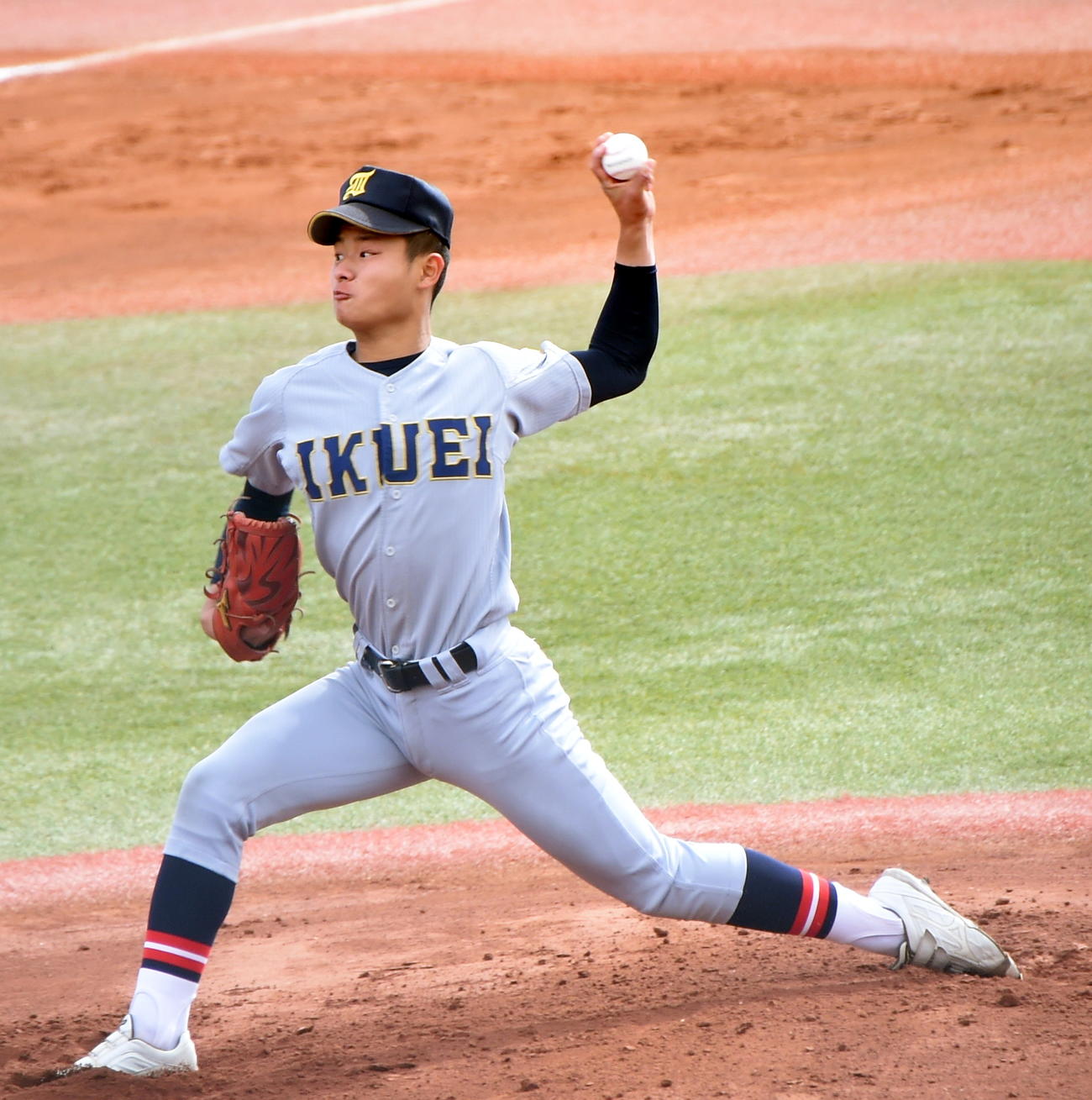 仙台育英対花巻東　先発した仙台育英・斎藤蓉（撮影・山田愛斗）