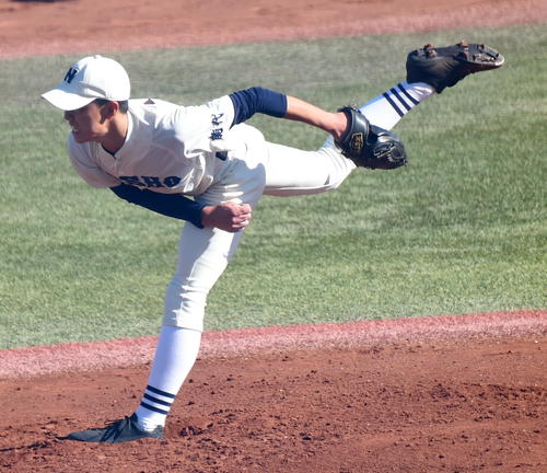聖光学院対能代松陽　先発した能代松陽・三浦（撮影・山田愛斗）