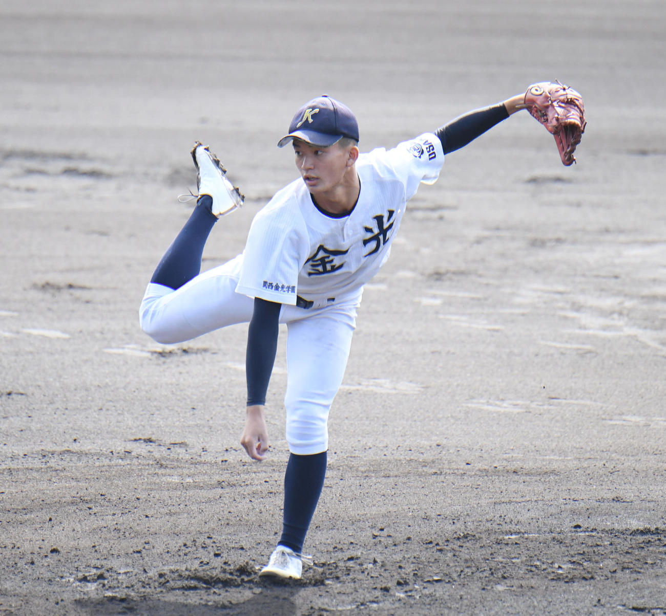 近江対金光大阪　金光大阪先発の古川温生（撮影・滝沢美穂子）