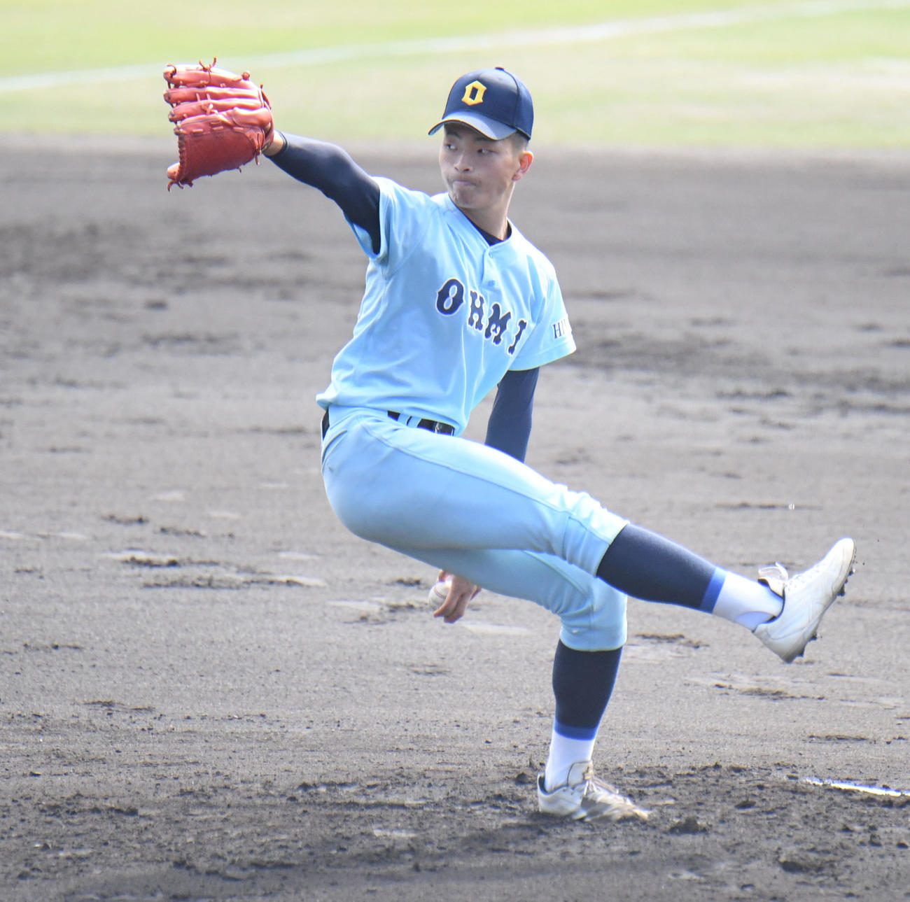 近江対金光大阪　近江先発の星野世那（撮影・滝沢美穂子）