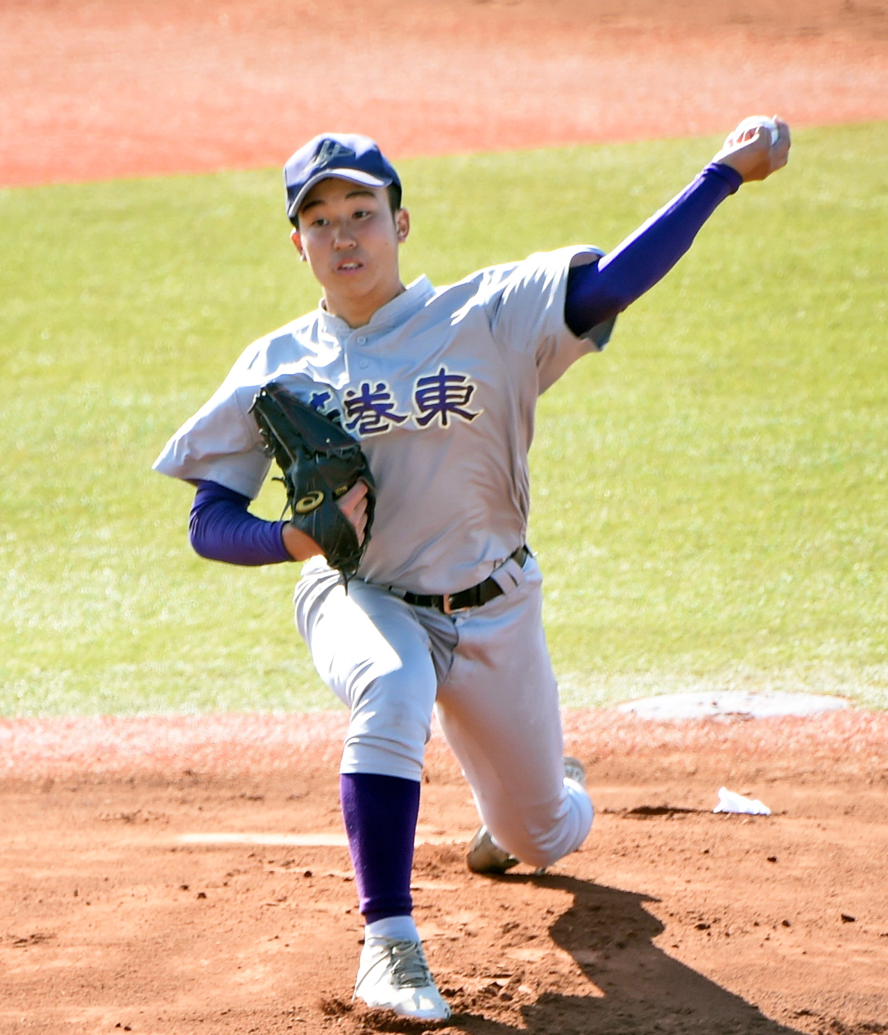 先発し3失点完投の花巻東・万谷（撮影・山田愛斗）