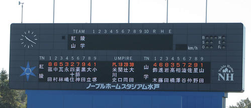 拓大紅陵対山梨学院　両チームスタメン（撮影・河田真司）