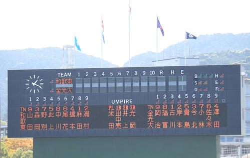 和歌山東対金光大阪　両校スタメン（撮影・滝沢美穂子）