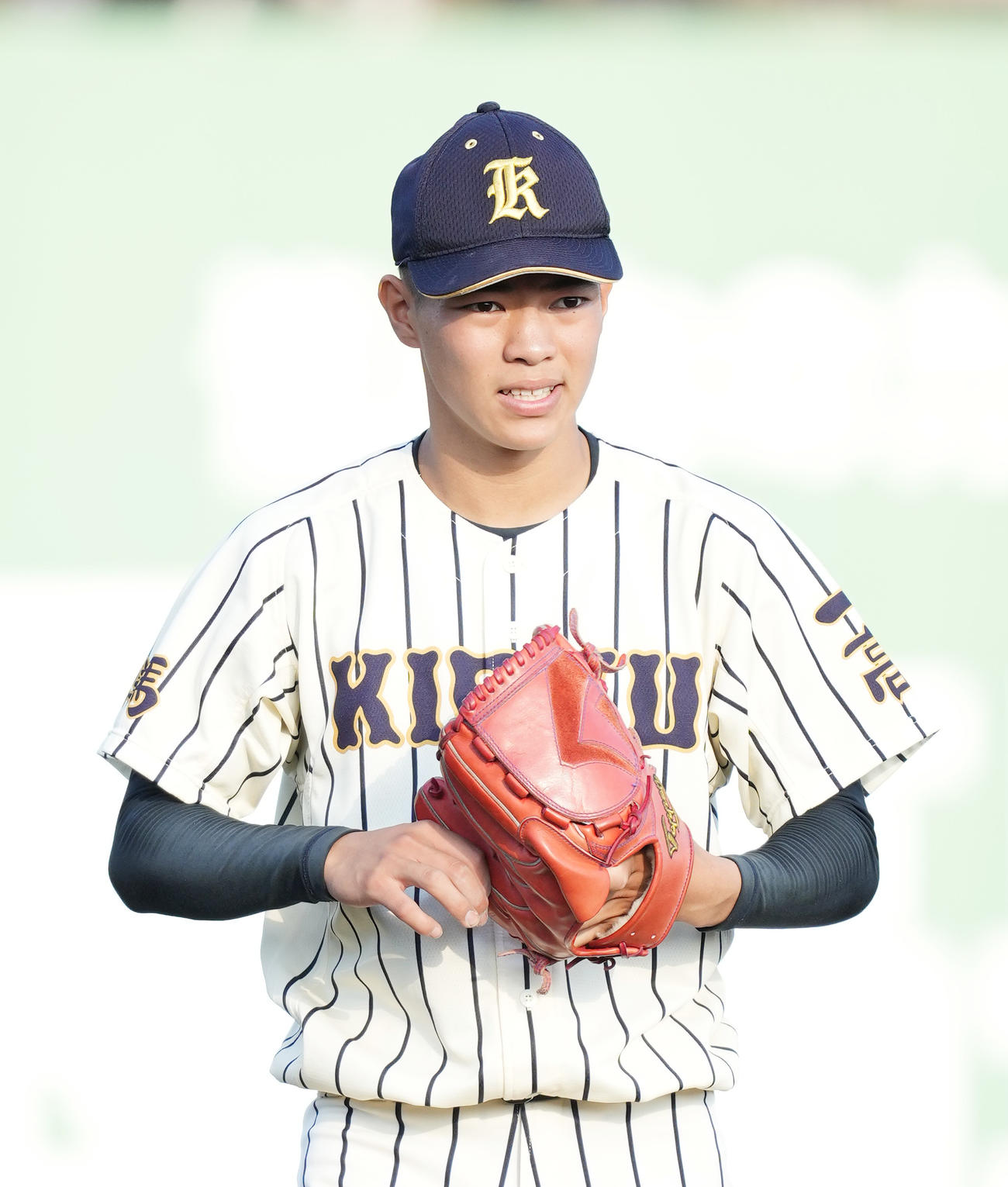 桐生第一対浦和学院　6回から2番手として登板する桐生第一・北村（撮影・菅敏）
