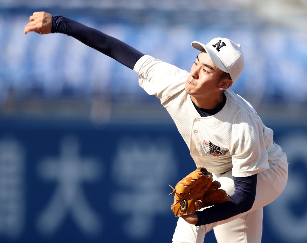 国学院久我山対日大三　日大三先発の矢後（撮影・狩俣裕三）