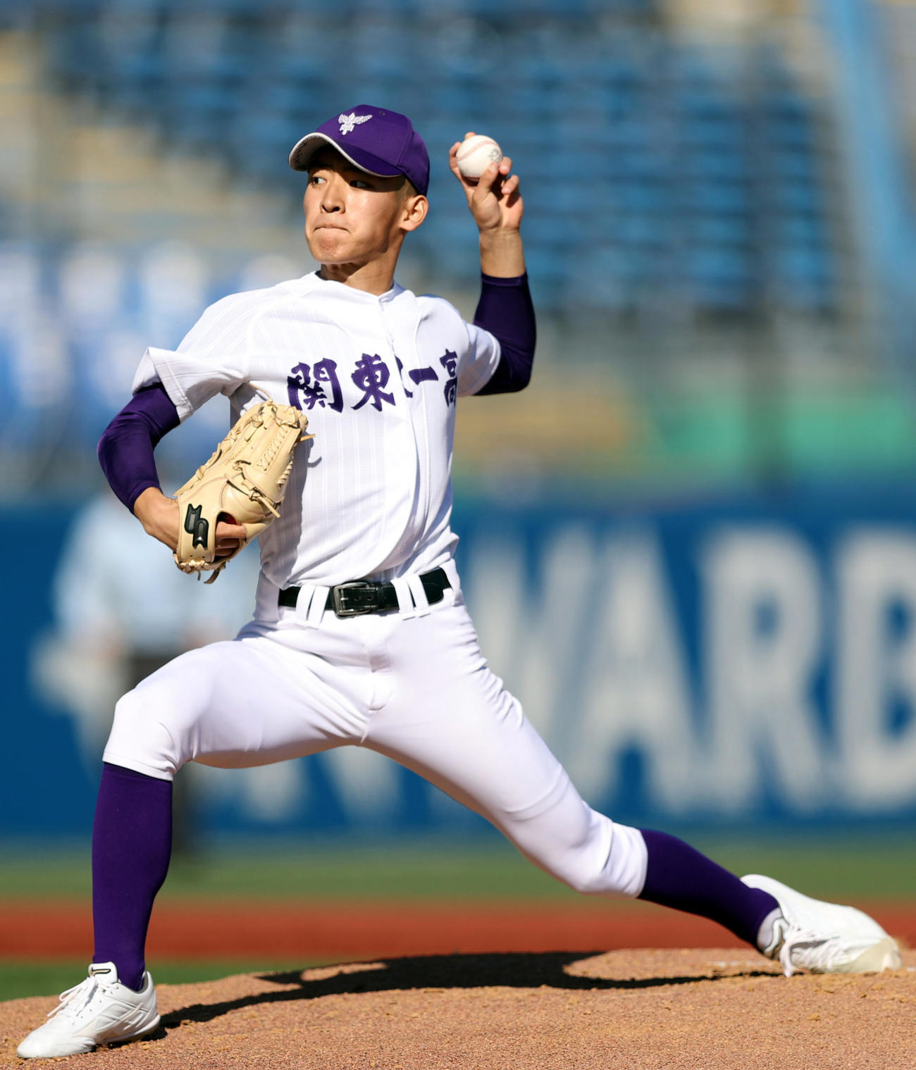 関東第一対二松学舎大付　関東第一先発の桝川（撮影・狩俣裕三）