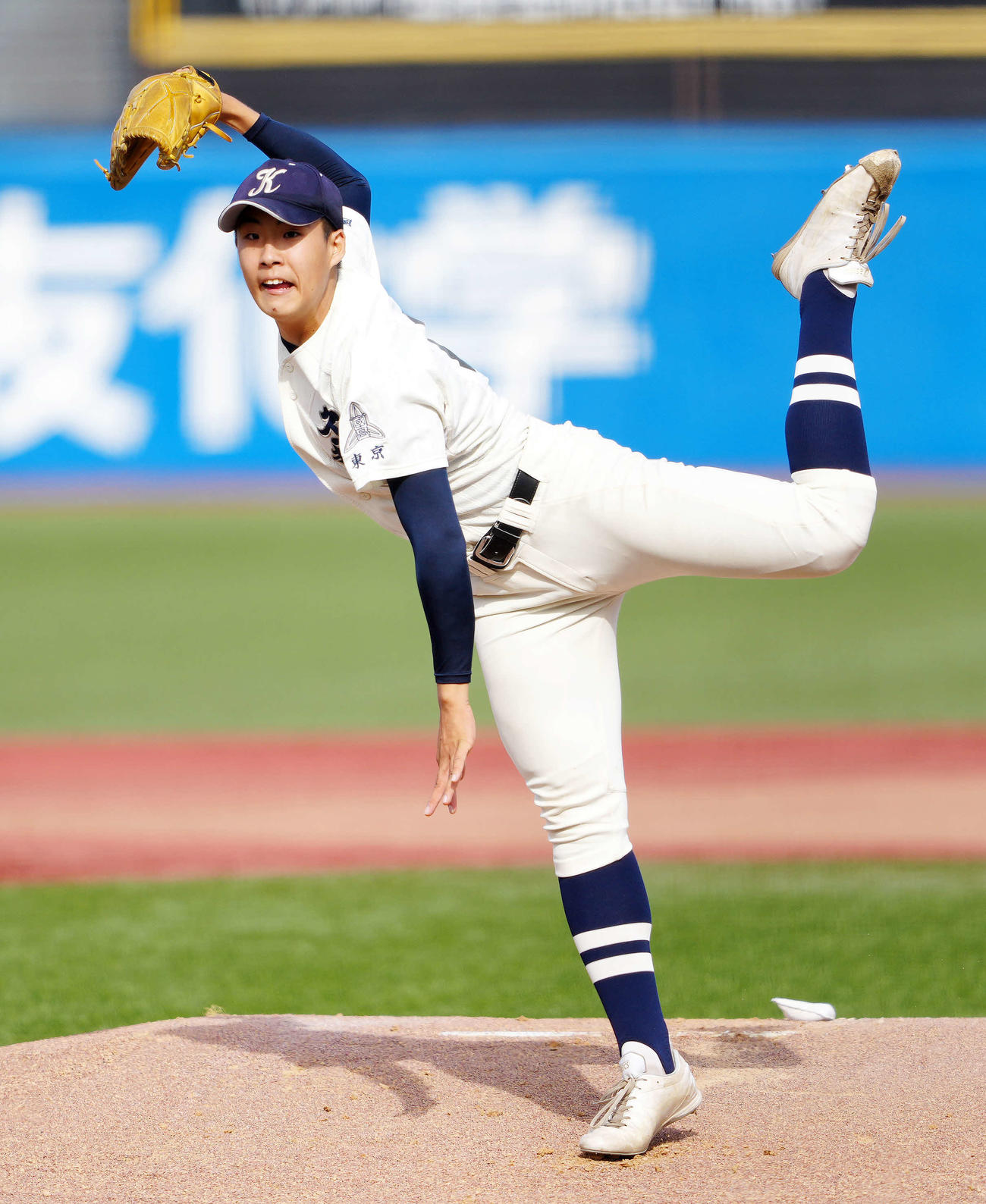 二松学舎大付対国学院久我山　国学院久我山先発の渡辺（撮影・江口和貴）