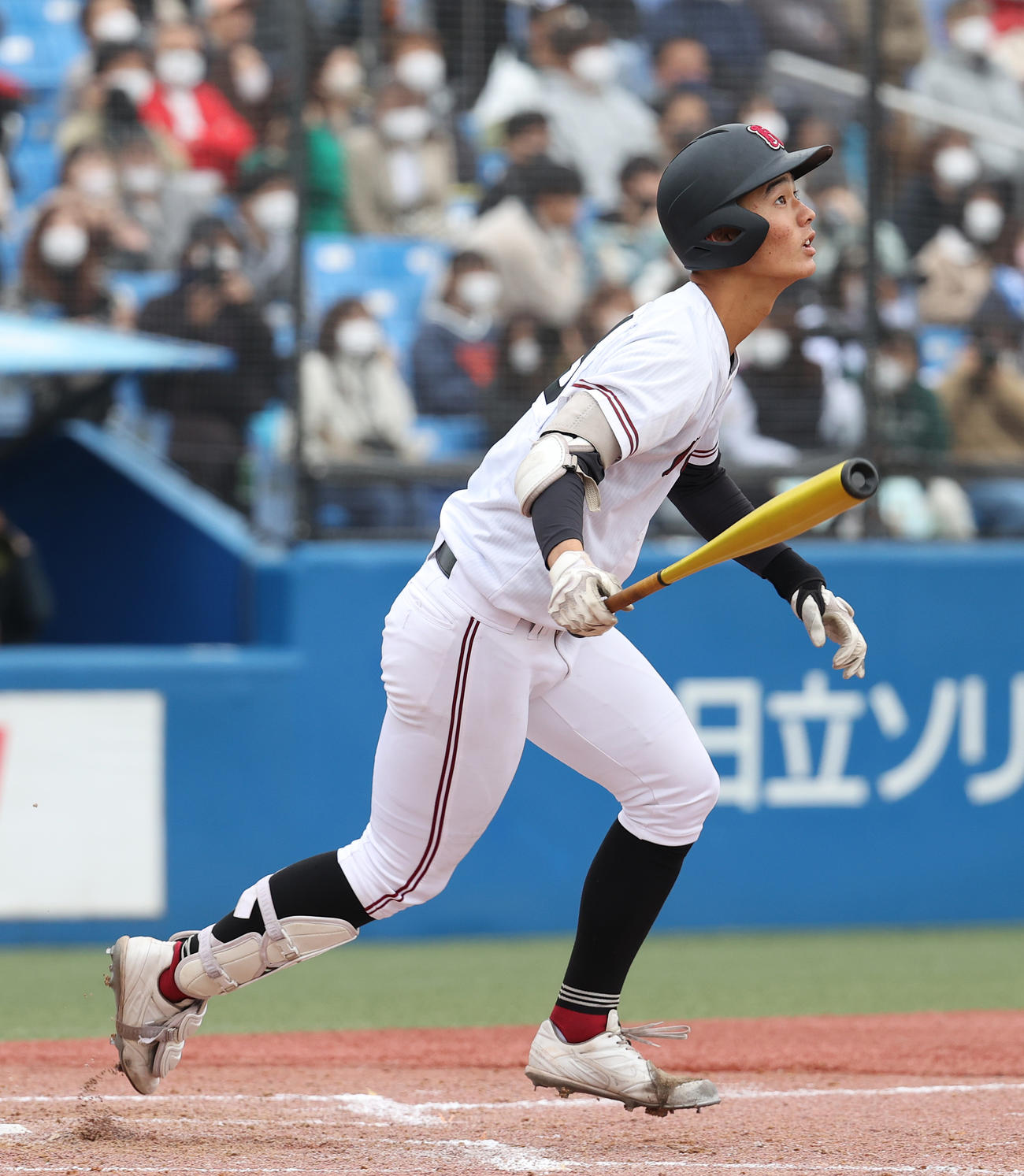 明秀日立対広陵　3回裏広陵無死一塁、右越え2点本塁打を放つ内海（撮影・河野匠）