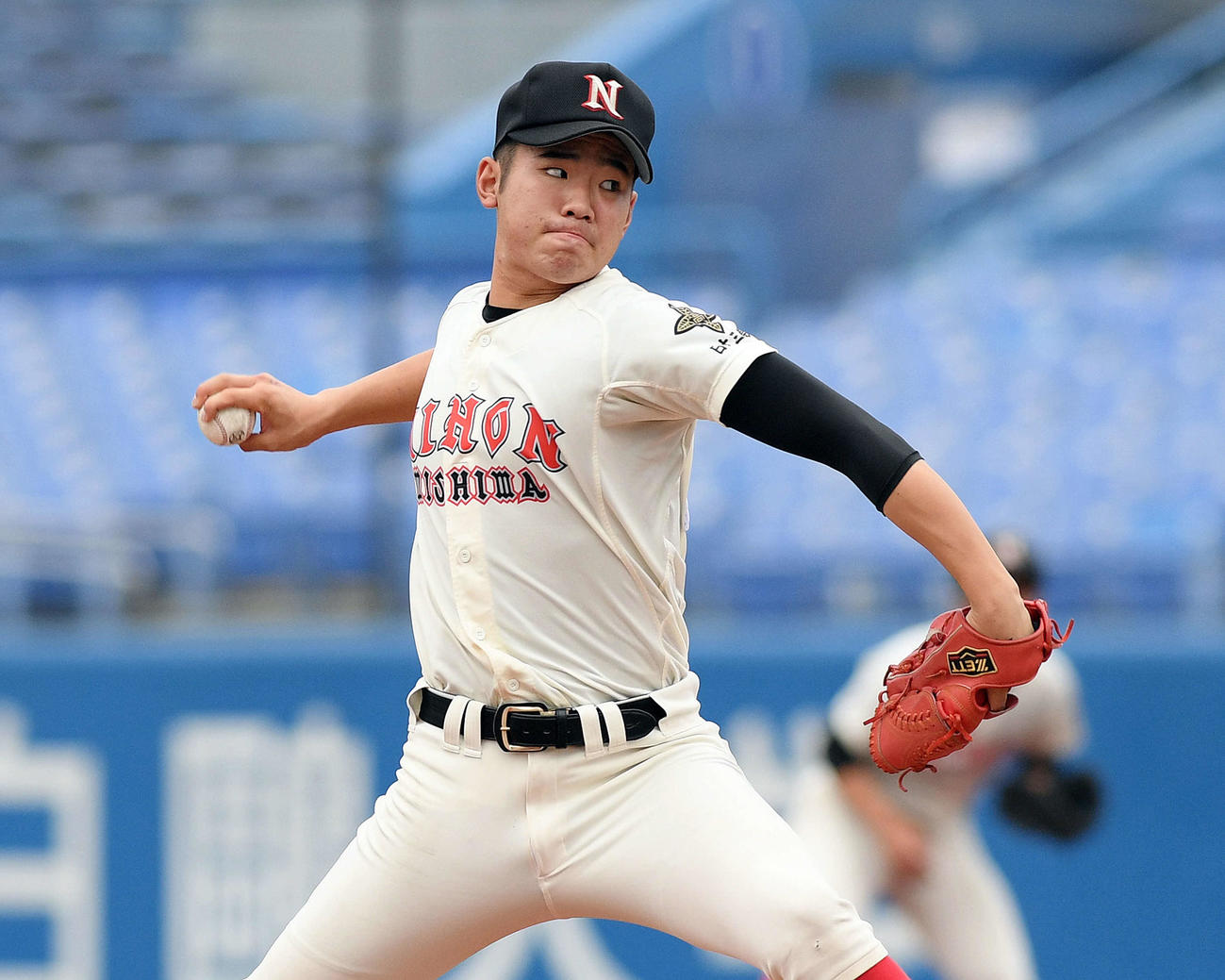 日大三島対九州国際大付　日大三島先発の松永（撮影・滝沢徹郎）　