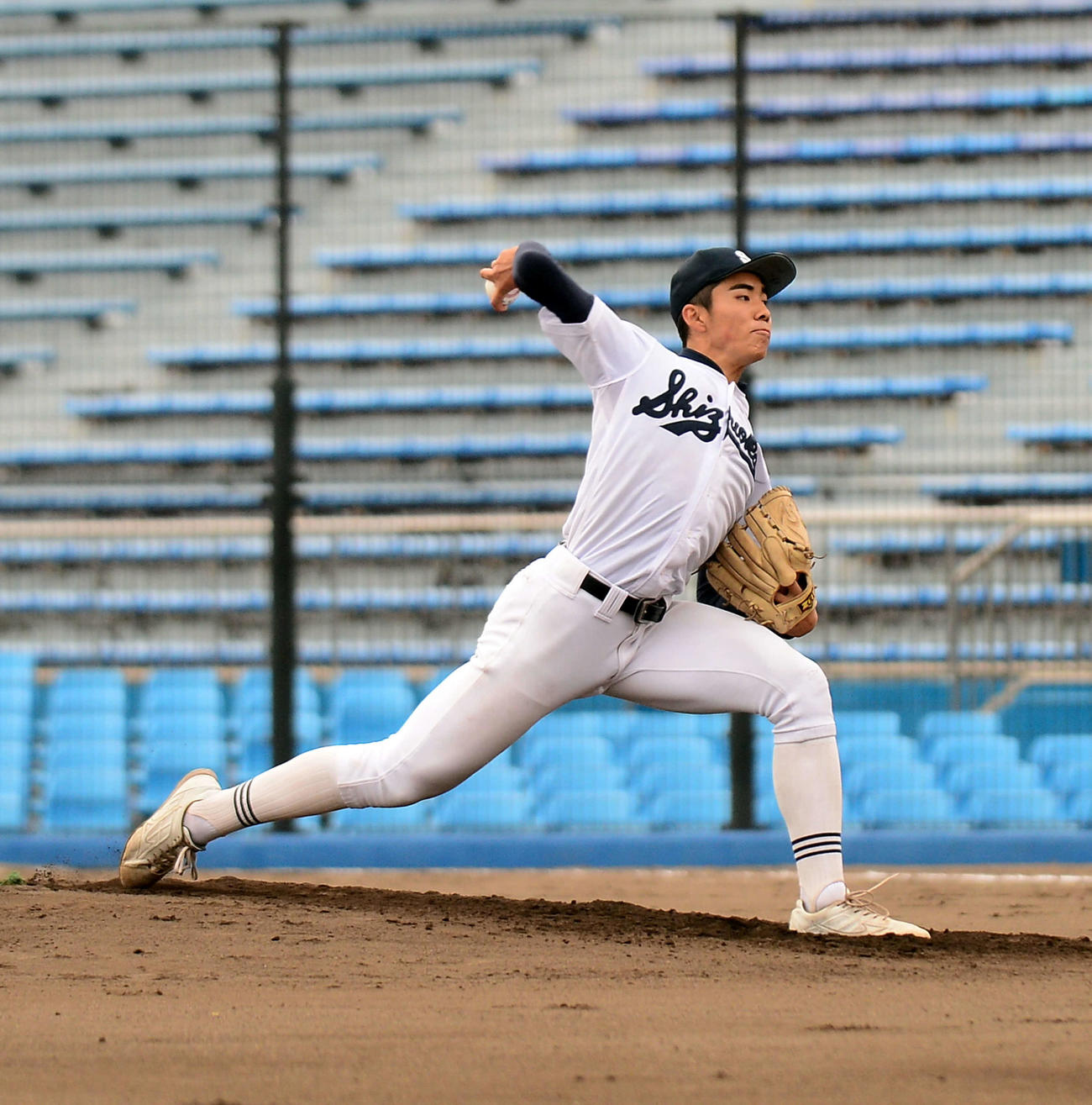 7回5安打1失点の静岡高・吉田（撮影・前田和哉）