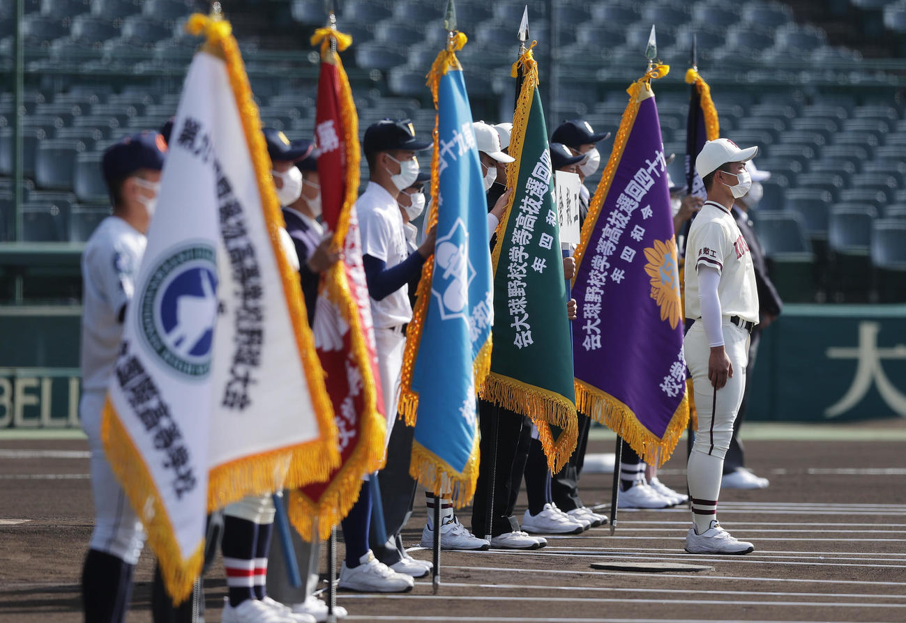 開会式のリハーサルを行う選手ら（撮影・前田充）