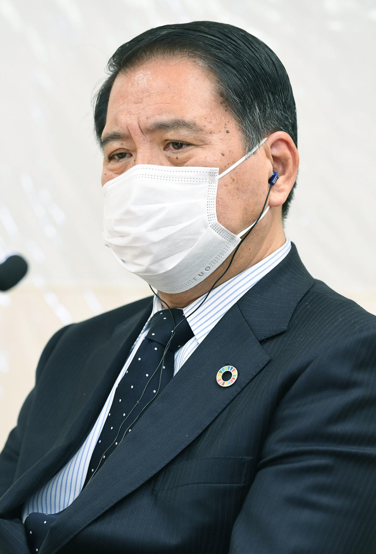 京都国際が出場辞退したことを受け、オンライン記者会見をする日本高野連の宝馨会長（代表撮影）