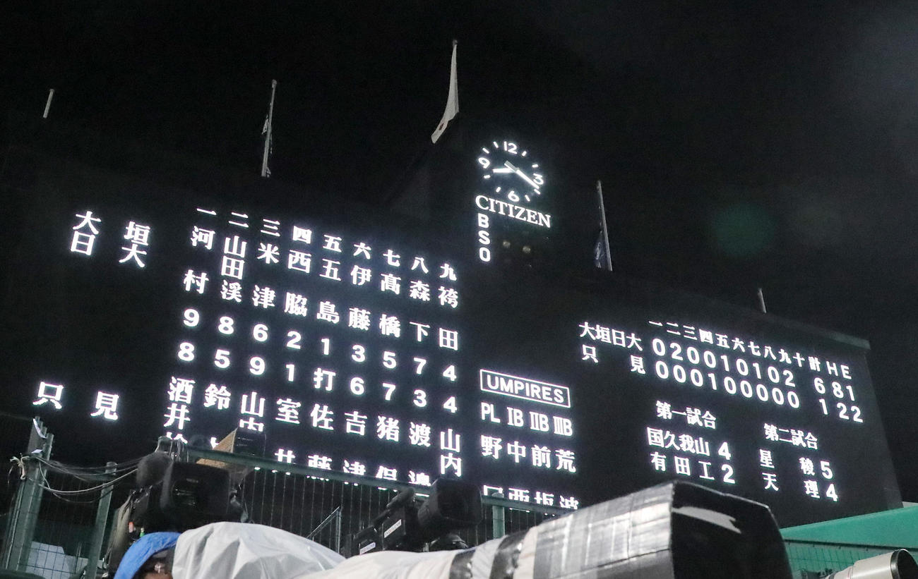 3試合目が試合終了した甲子園球場（撮影・上山淳一）