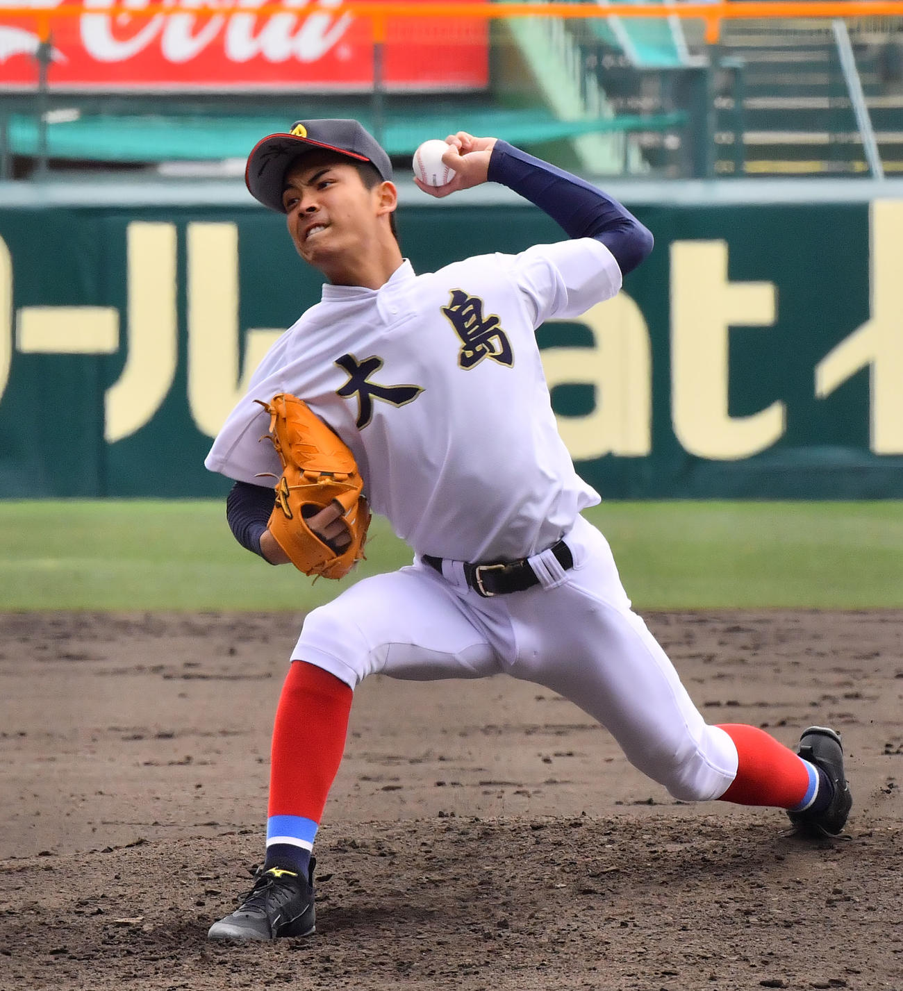 大島対明秀日立　大島の先発・大野稼頭央（撮影・和賀正仁）