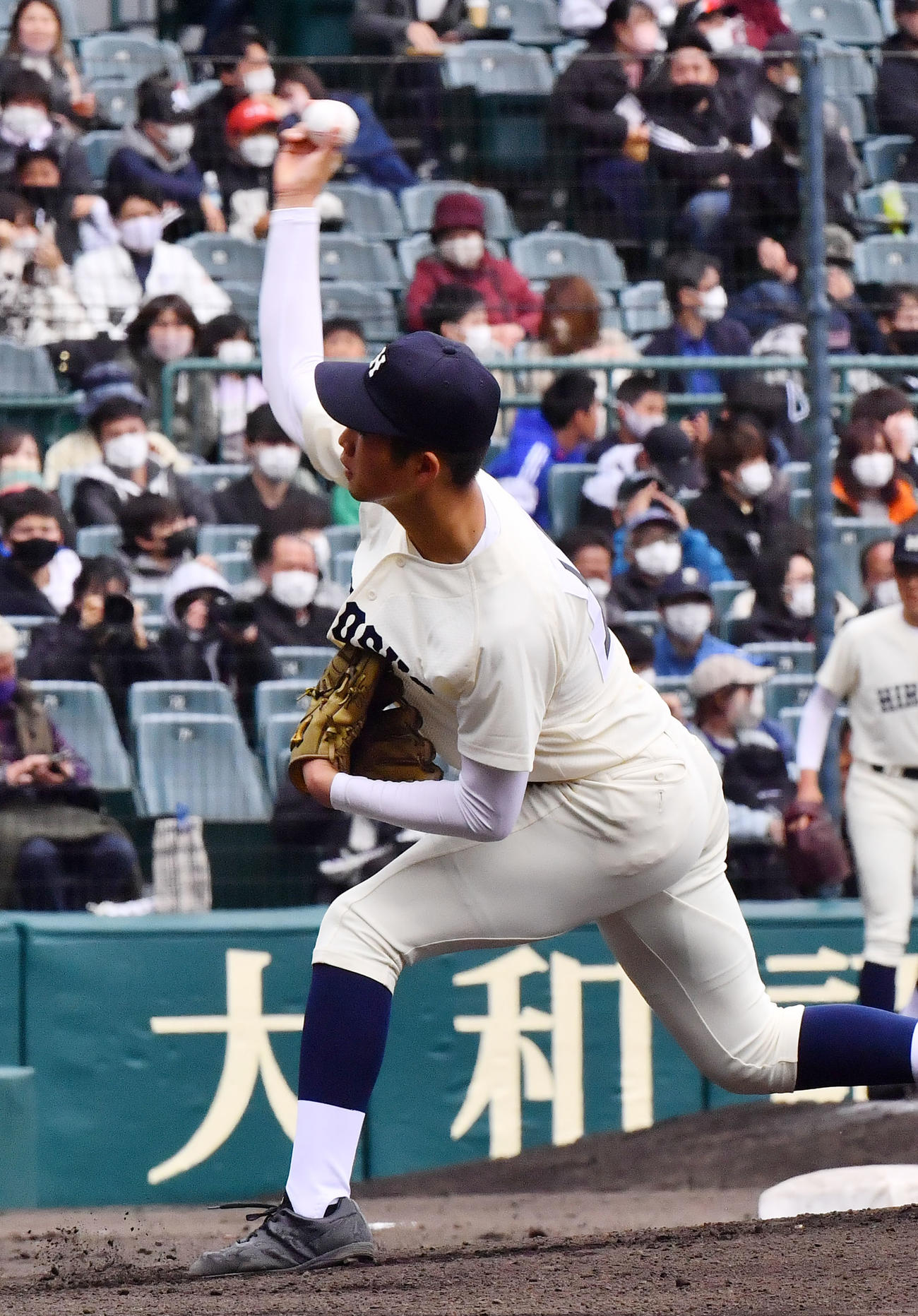丹生対広島商　先発する広島商の保川（撮影・和賀正仁）