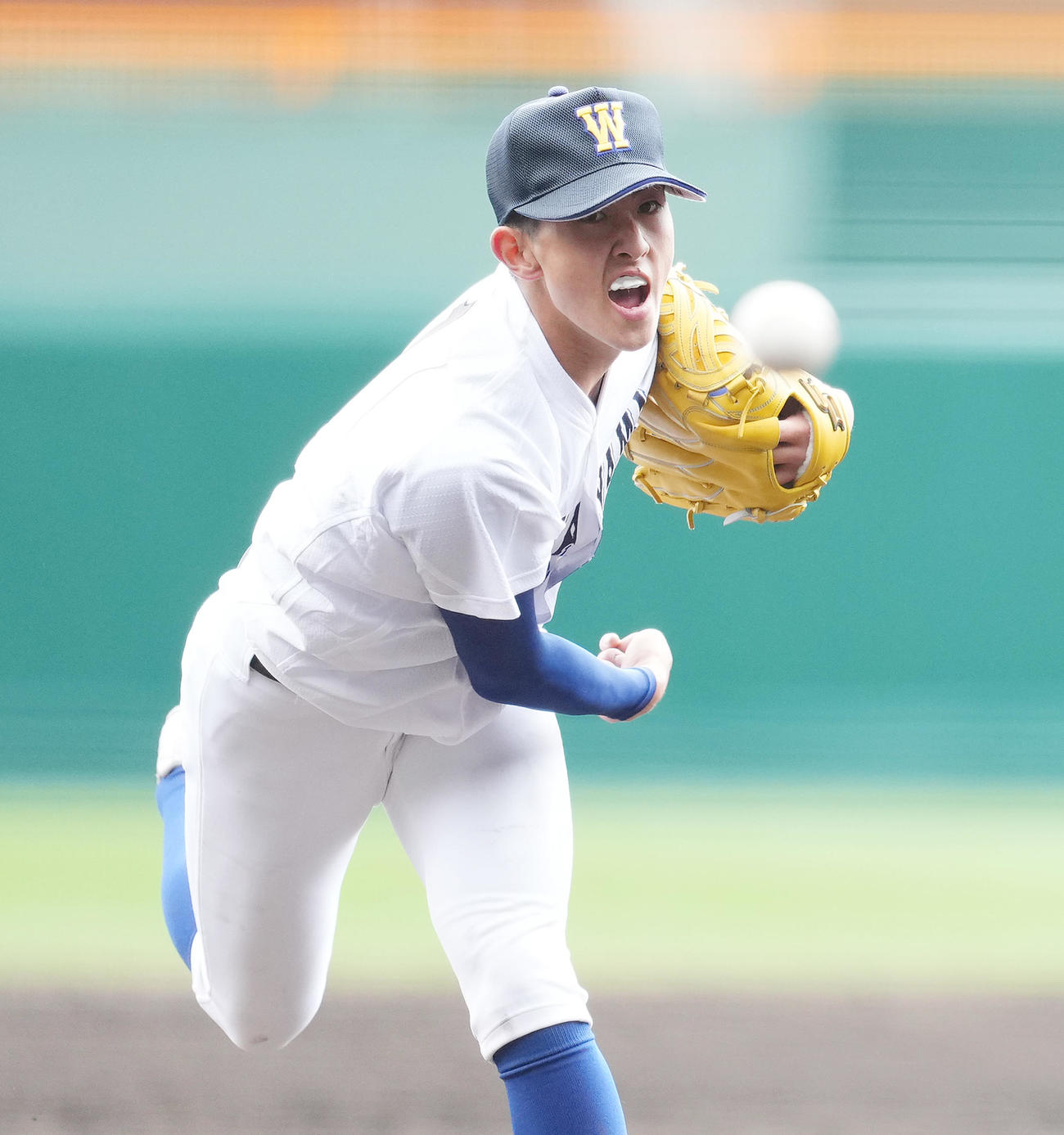 和歌山東対倉敷工　和歌山東先発の麻田（撮影・菅敏）