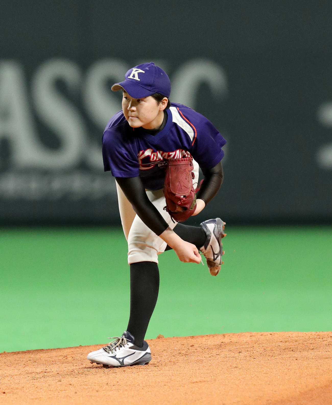 15日の練習試合で先発した駒大苫小牧の柴田（撮影・佐藤翔太）