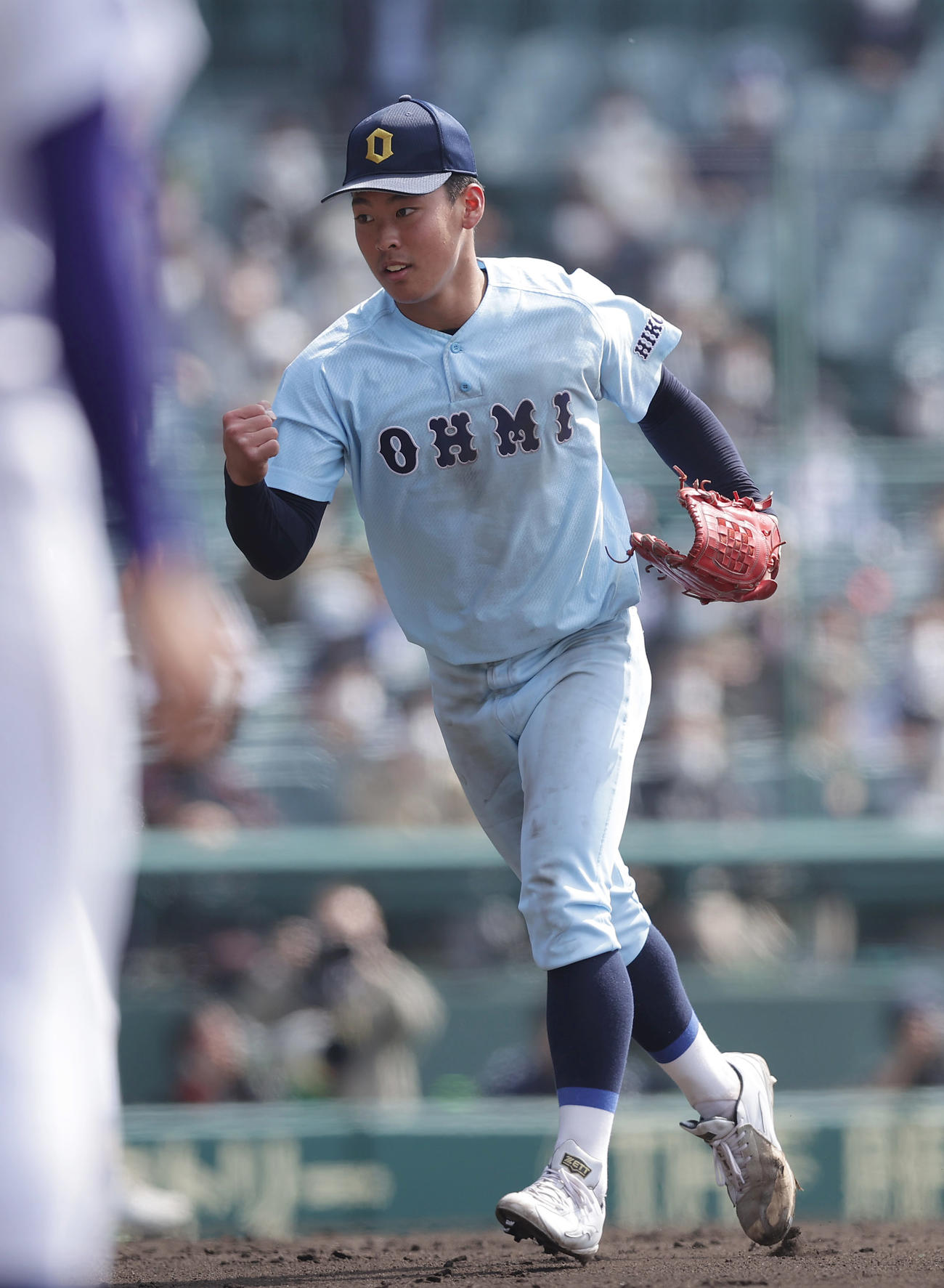 聖光学院対近江　6回表聖光学院2死二塁　山浅龍之介を二飛に仕留めガッツポーズする山田陽翔（撮影・前田充）