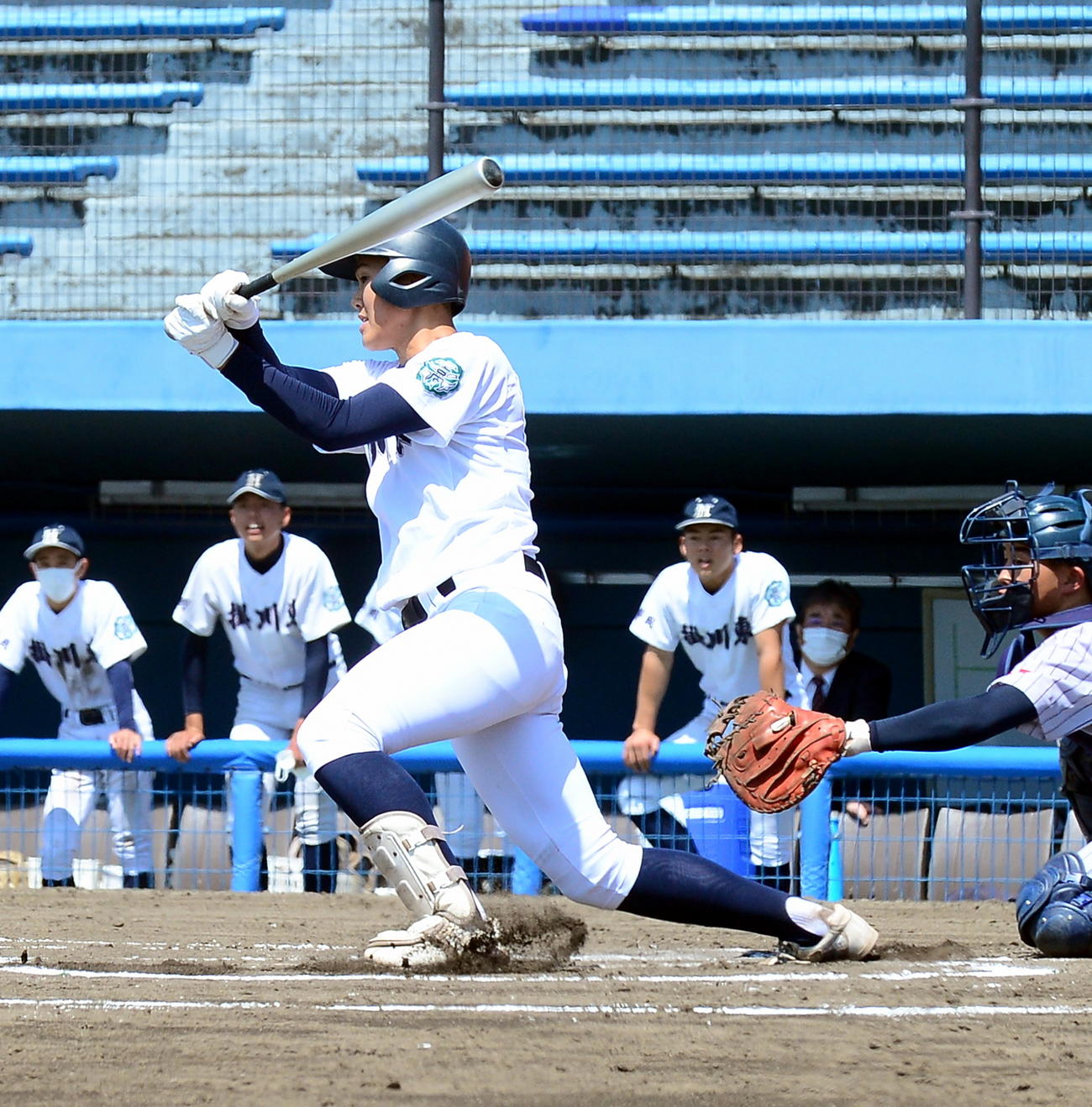 延長11回裏1死三塁、サヨナラ内野打を放つ掛川東・宇田