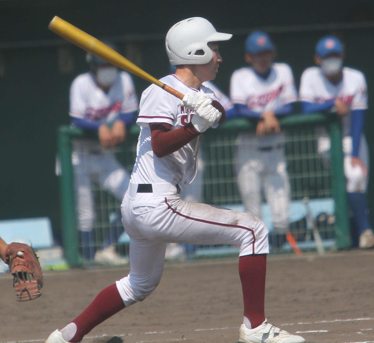 1－1の6回2死二塁、村上桜ケ丘・青山の公式戦初安打が左中間への決勝二塁打