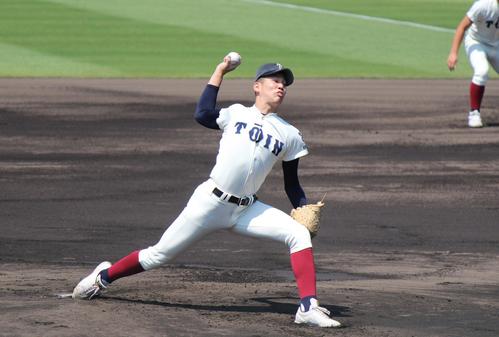 和歌山商－大阪桐蔭　先発した大阪桐蔭・川原嗣貴＝2022年5月22日（撮影・柏原誠）