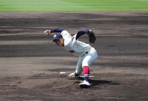 和歌山商－大阪桐蔭　先発した和歌山商・木村健太郎＝2022年5月22日（撮影・柏原誠）