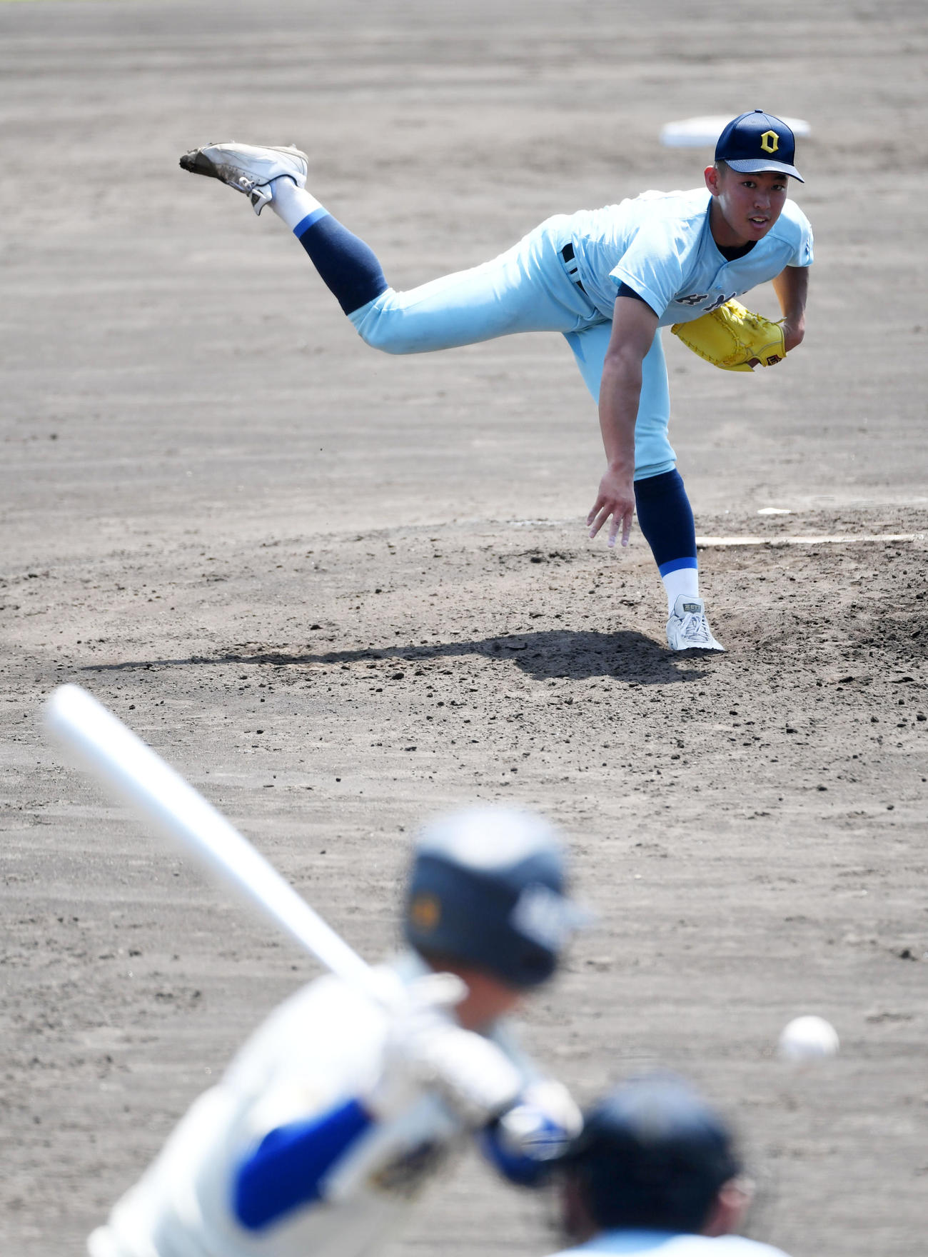 奈良大付戦に先発し6回1安打無失点の近江・山田陽翔（撮影・前岡正明）