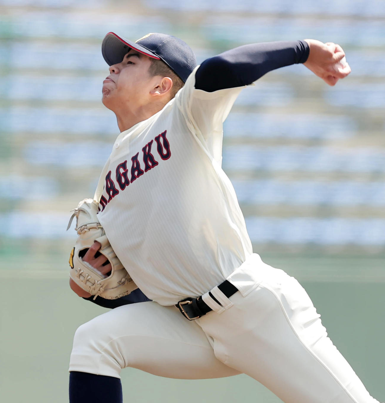 明秀学園日立対浦和学院　力投する浦和学院先発の宮城（撮影・野上伸悟）