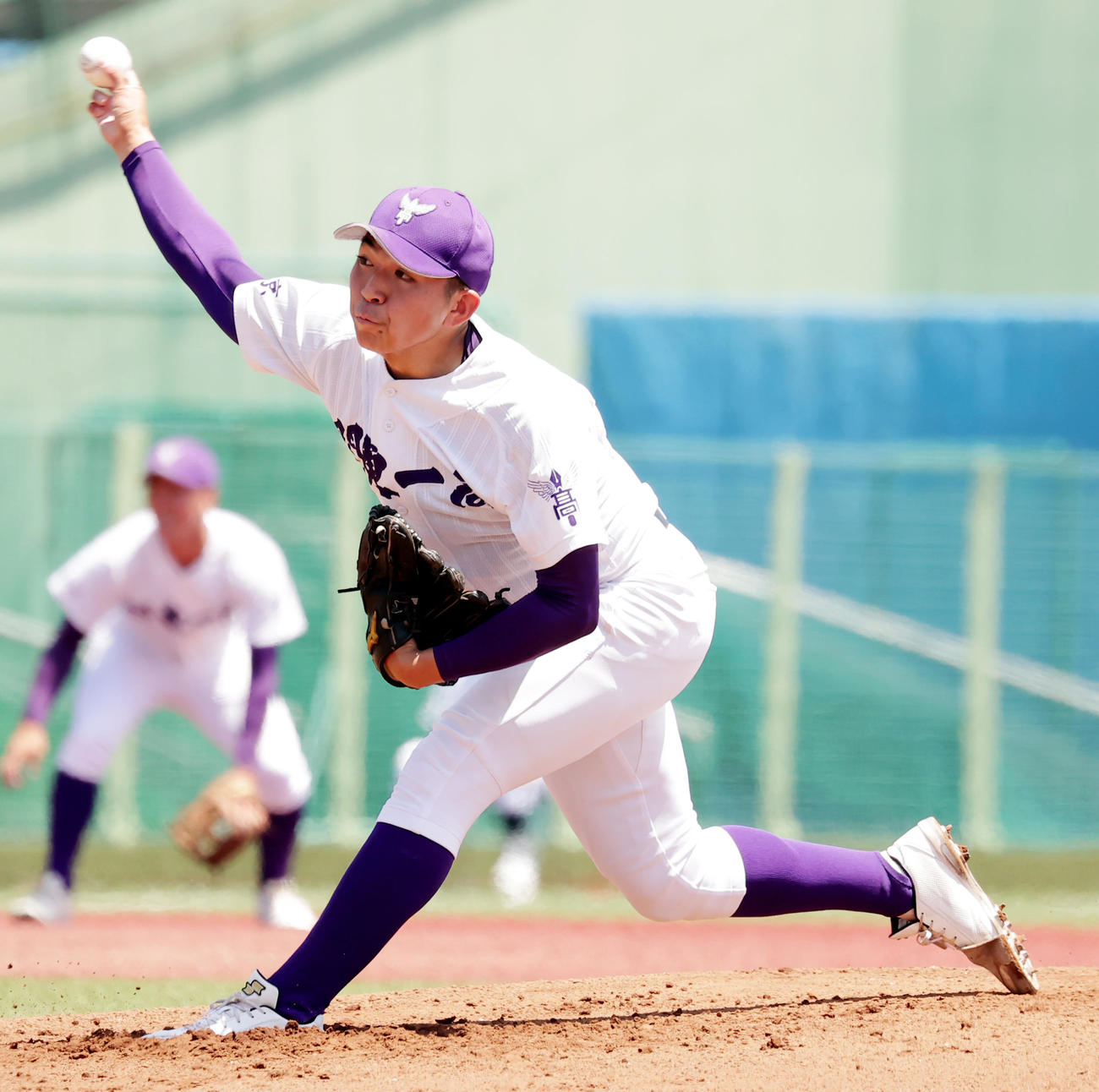 山村学園対関東第一　関東第一先発の成井（撮影・野上伸悟）