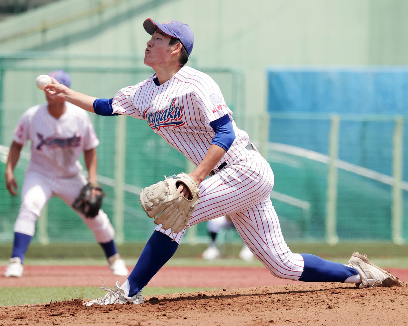 山村学園対関東第一　山村学園先発の山田翼（撮影・野上伸悟）