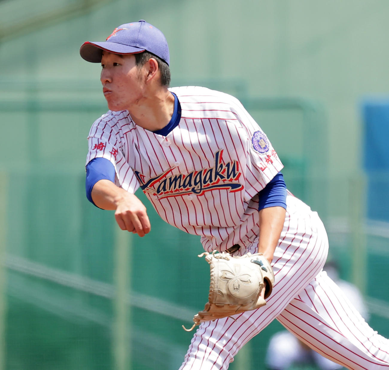 山村学園対関東第一　山村学園先発の山田翼（撮影・野上伸悟）