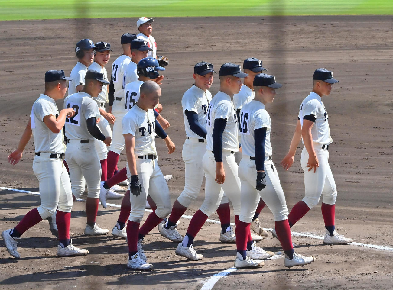 公式戦29連勝でストップした大阪桐蔭ナイン（撮影・和賀正仁）