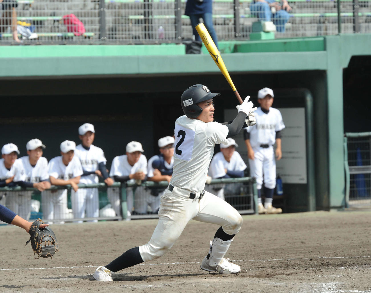 4回に2点適時三塁打を放った浜松工の金子