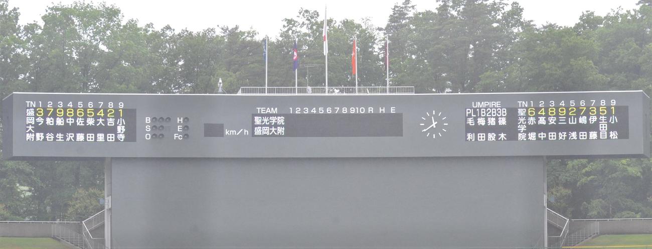 聖光学院対盛岡大付　両チームのスタメン（撮影・佐藤究）